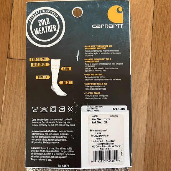 NWT Carhartt Boot-Length Wool Socks - Picture 4 of 5